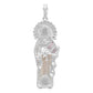 Dije Medalla San Benito Grande Protección Zirconia Plata 925 Café