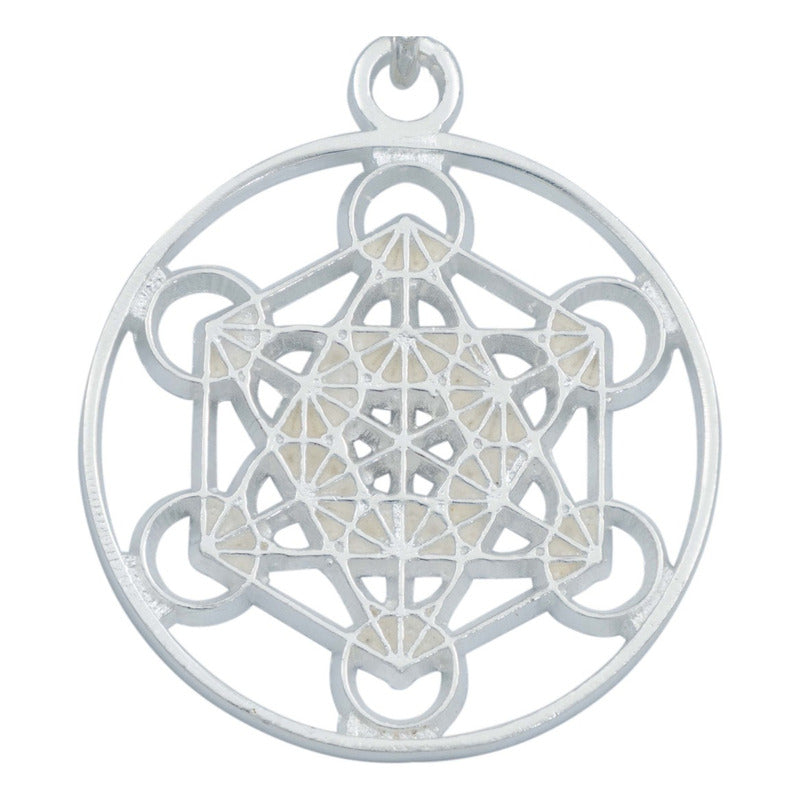 Dije Metatron Geometría Estrella Mediano Zirconia Plata 925