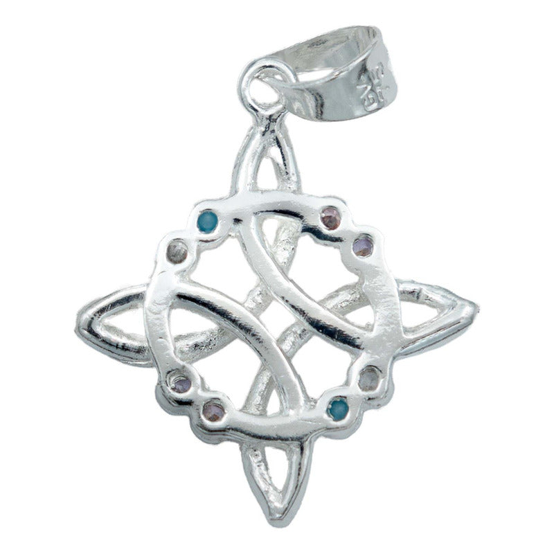 Dije Nudo De Bruja 8 Zirconias Mujer Regalo Plata Ley 925