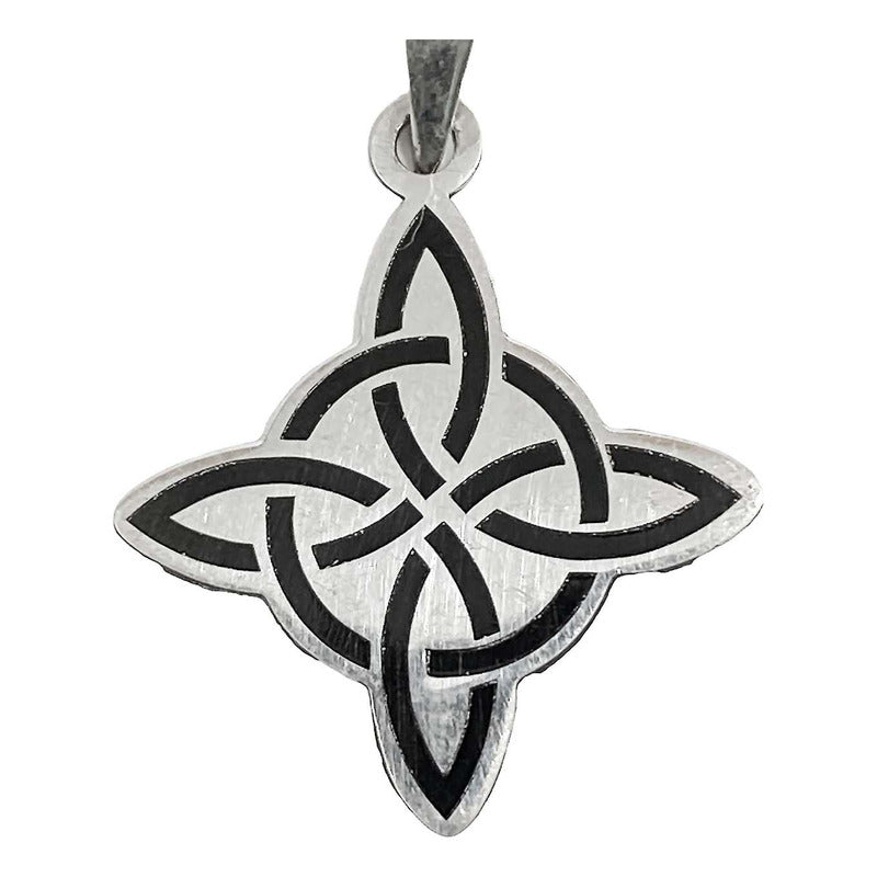 Dije Nudo De Bruja Amuleto Celta Laser Pavonado Plata 925