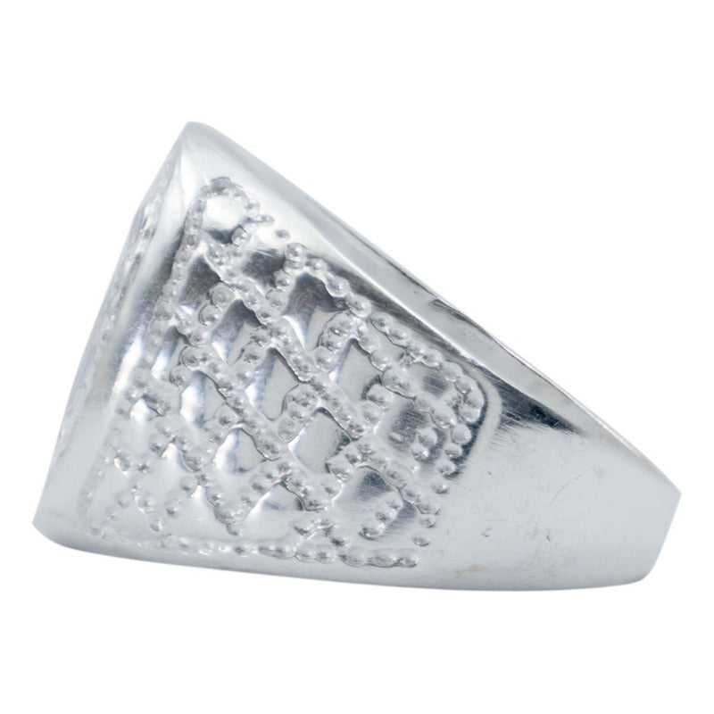 Anillo Grande Para Hombre San Benito Zirconia Plata 925