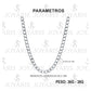 Cadena Cubana Gruesa Diamantada Hombre Plata 925 65cm X 7mm