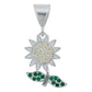 Dije Flor Primavera Zirconia Mujer Con Cadena Plata 925