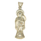 Dije Santa Muerte Grande Lisa Oro 10k + Cadena Plata Regalo