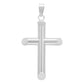 Dije Cruz Tubo Tubular Lisa Sencillo Hombre Plata 925 3.5 Cm Plateado