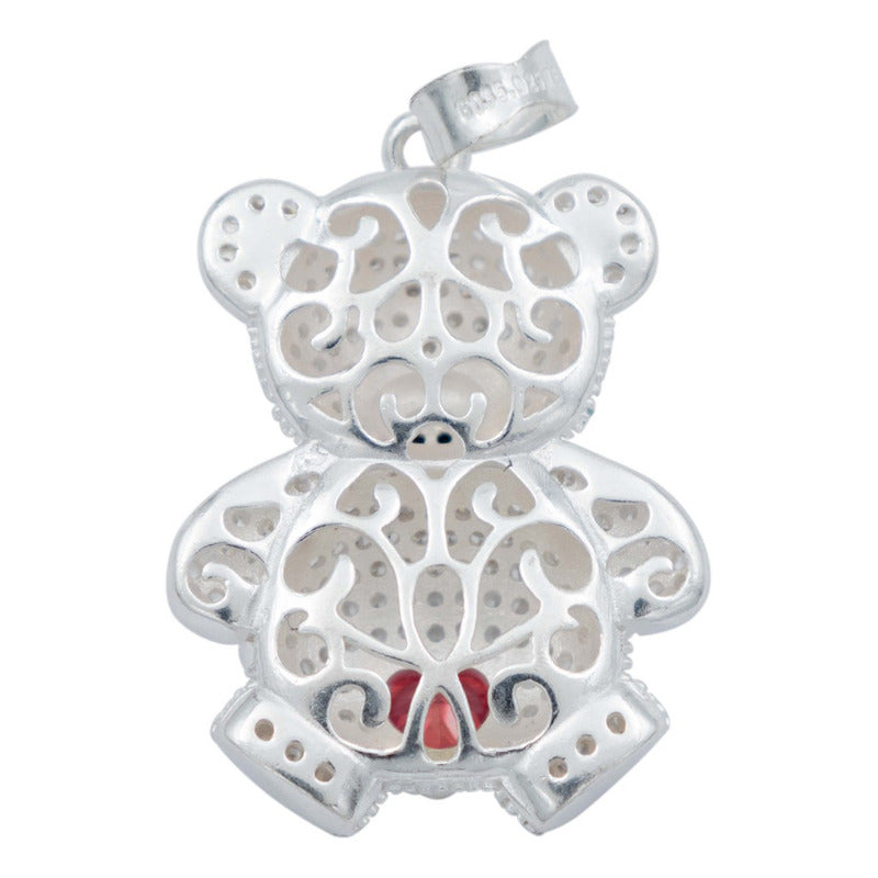 Dije Osito Corazón Zirconias Amor Regalo Plata 925