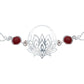 Pulsera Flor De Loto Piedra Natural Cuarzo Mujer Plata 925