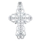 Dije Cruz Grande Zirconias Diamantada Baguette Plata 925