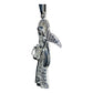 Dije Santa Muerte Con Zirconias En Plata Solida 925 4.5 Cm Plateado
