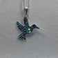 Dijes Colibrí Zirconias Plata Solida 925 + Cadena Plata 925