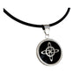 Collar Ajustable Caucho Nudo De Bruja Encapsulada Plata 925