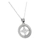 Collar Redondo Con Zirconias Nudo De Bruja Plata Ley S925 Plateado