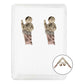 Arete Broquel Grande San Judas Florentino 3 Metales Oro 10k Alto/ancho 17 Mm X 10 Mm