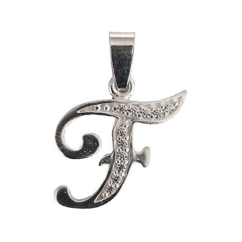 Dije Iniciales Abecedario Zirconias  Plata Solida Ley 925