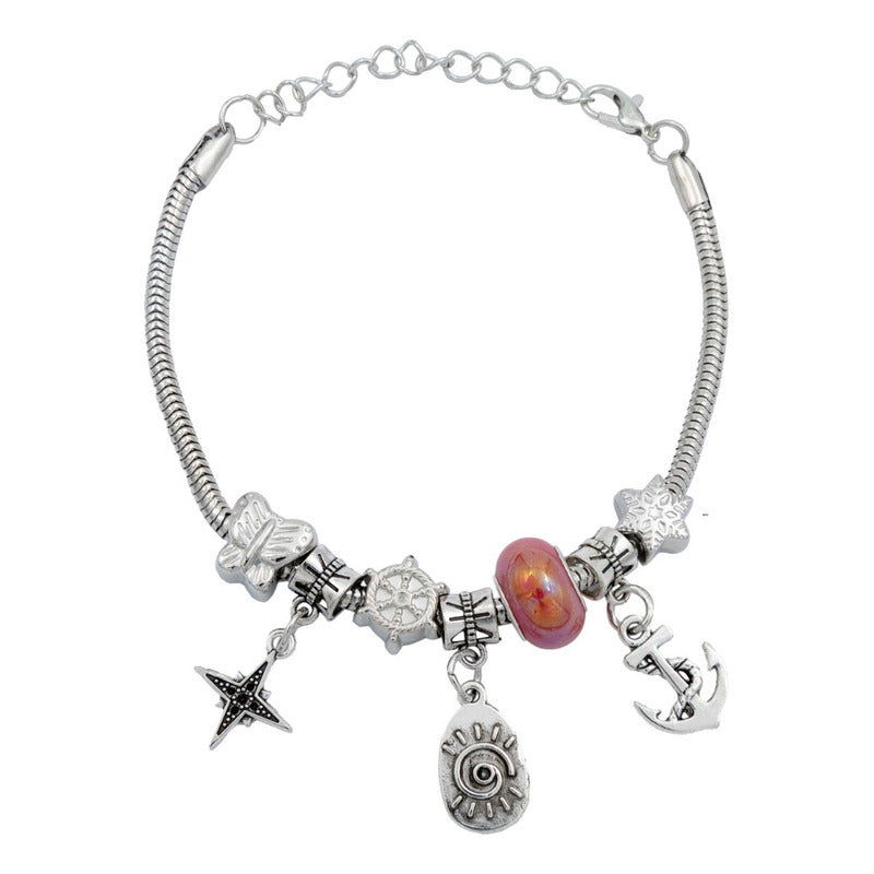 Pack 2 Pulseras Ajustable Charms Cadena Serpiente Mujer