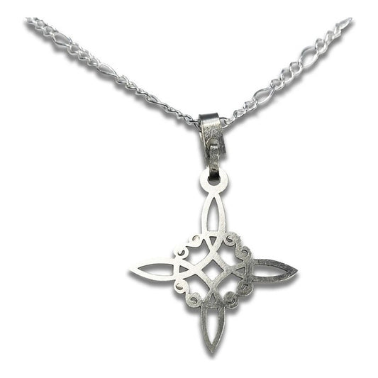Dije Nudo De Bruja Celta Chico Plata 925 + Cadena Plata 925