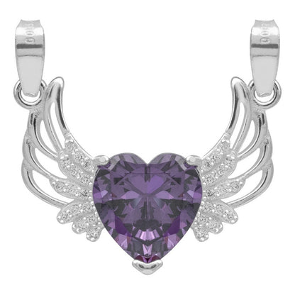 Dije Corazón Alas Zirconias Amor Mujer Mamá Regalo Plata 925