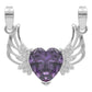 Dije Corazón Alas Zirconias Amor Mujer Mamá Regalo Plata 925
