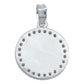 Dije Medalla Chica San Benito Doble Vista Zirconias Plata925