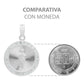 Dije Medalla Diamantada San Judas Zirconias Plata 925 1.8 Cm Blanco