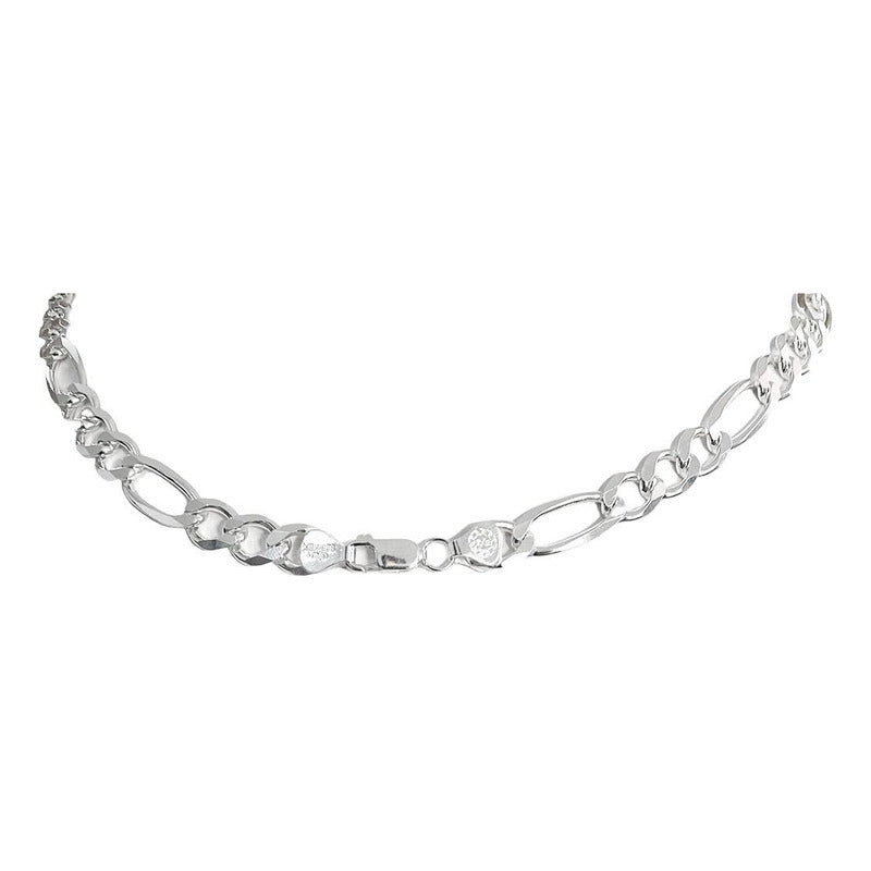 Cadena Gruesa De Plata 925 Hombre Fígaro 3x1 60 Cm X 8 Mm