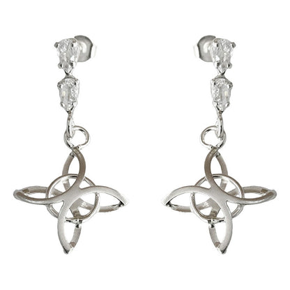 Aretes Broquel Arracadas Pendientes Nudo De Bruja Plata 925