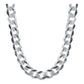 Cadena Cubana Gruesa Diamantada Plata 925 Hombre 80 Cm X 7mm