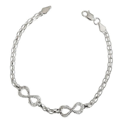 Pulsera Ajustable Corazon Amor Infinito Estrella Plata 925
