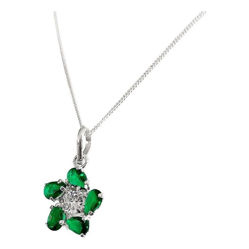 Collar Dije Flor Promesa Regalo Amor Mujer Plata Ley 925