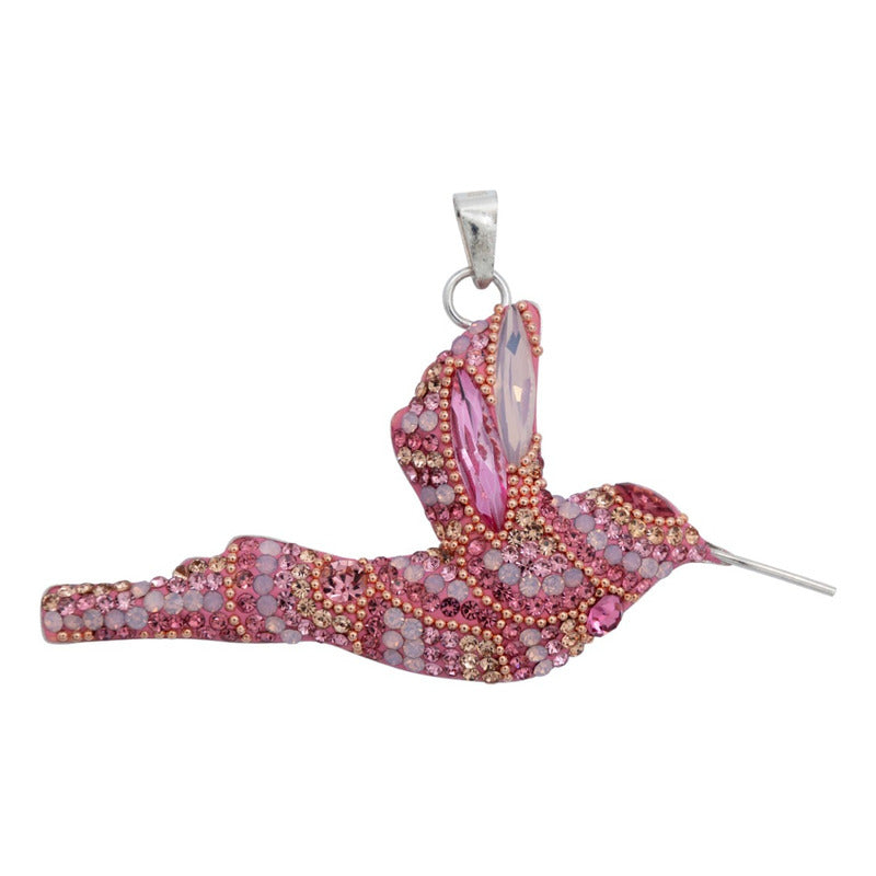 Colibri Dije Aretes Cadena Piedras Conjunto Grande Plata 925