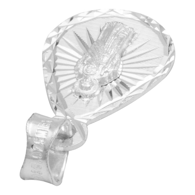 Dije Medalla Gota Bautizo Diamantado San Judas Plata 925 1cm