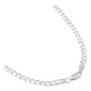 Cadena Cubana Diamantada Barbada Unisex Plata925 45cm X 4mm Plateado