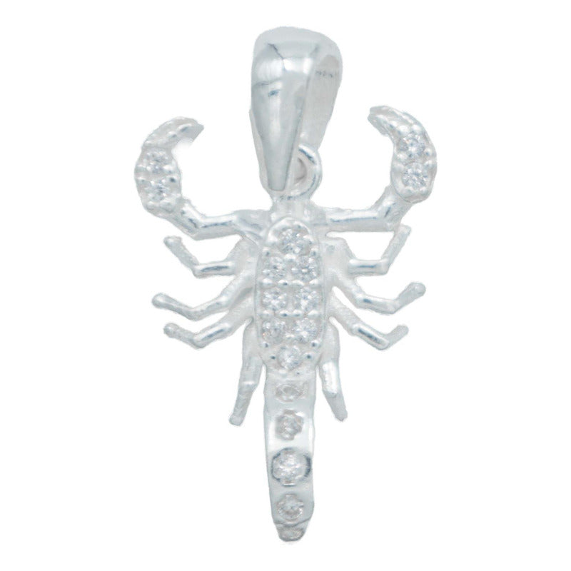 Dije Chico Alacran Zirconias Plata Italiana Ley 925 Plateado Alto/ancho 2.6 Cm X 1.5 Cm