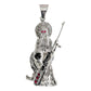 Dije Santa Muerte Rifle Calavera Zirconias Plata Ley 925