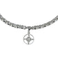 Pulsera Medalla Nudo De Bruja Con Zirconias En Plata Ley 925