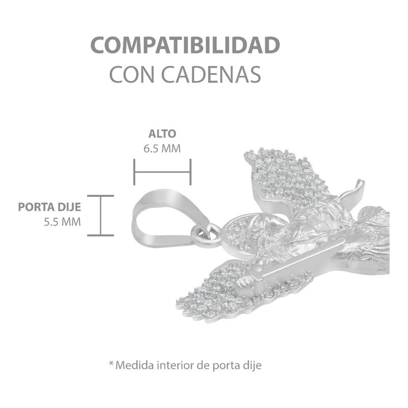 Dije San Miguel Arcangel Zirconias Hombre Regalo Plata 925