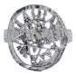 Anillo Tetragramaton Diamantado Hombre Mujer Plata 925