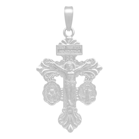 Dije Cruz Perdón Cristo San Benito Milagrosa Plata 925 4 Cm Plateado