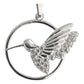 Dijes Colibrí Zirconias Con Circulo Plata Solida 925
