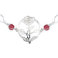 Pulsera Flores Rosa Piedra Natural Cuarzo Mujer Plata 925