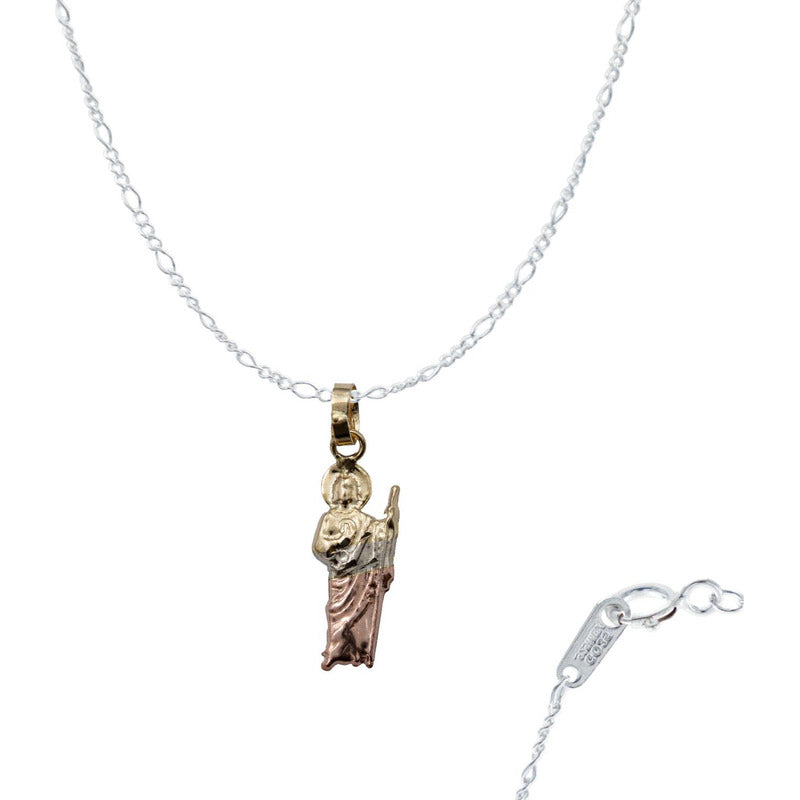 Dije Chico San Judas Florentino Mujer Regalo +cadena Oro10k