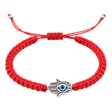 Pulsera Ajustable Hilo Rojo Mano De Fátima Ojo Turco Amuleto Rojo