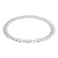 Pulsera Cubana Cerrada Hombre Regalo Plata 925 7 Mm Plateado 6 Cm 22 Cm
