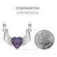 Dije Corazón Alas Zirconias Amor Mujer Mamá Regalo Plata 925