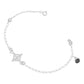 Pulsera Nudo De Bruja Bola Facetada Cristal Mujer Plata 925 Negro 18 Cm