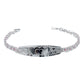 Pulsera Ajustable Zirconias Placa Corazón Amor Plata 925