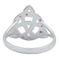 Anillo Diamntado Triqueta Celta Zirconias Plata Ley 925