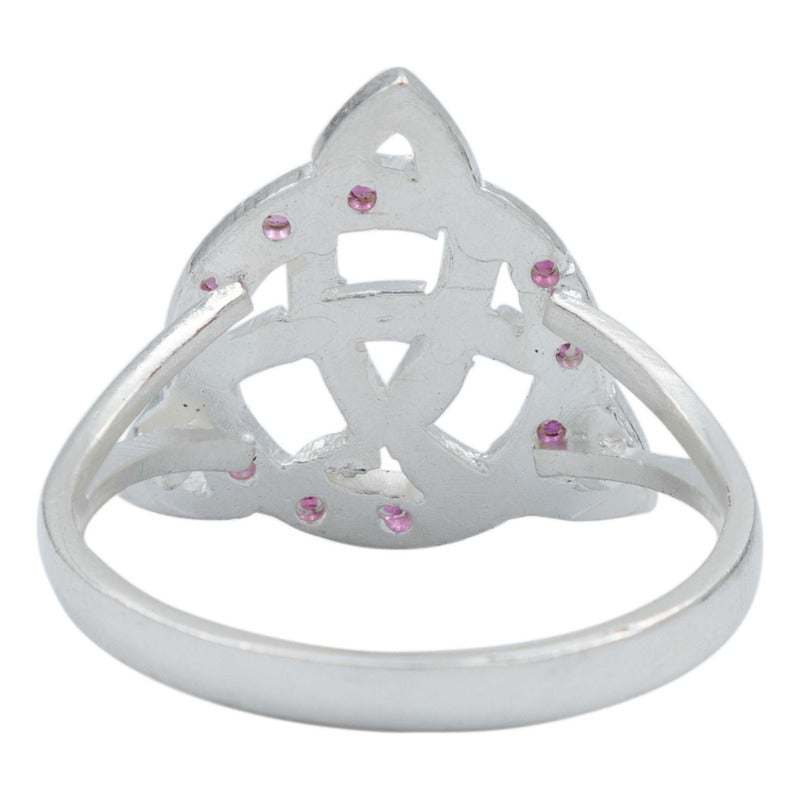 Anillo Diamntado Triqueta Celta Zirconias Plata Ley 925