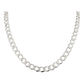 Cadena Barbada Diamantada Cubana Hombre Plata925 60cm X 1cm