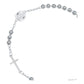 Pulsera Ajustable Mist Cruz Virgen Bola Diamantada Plata 925